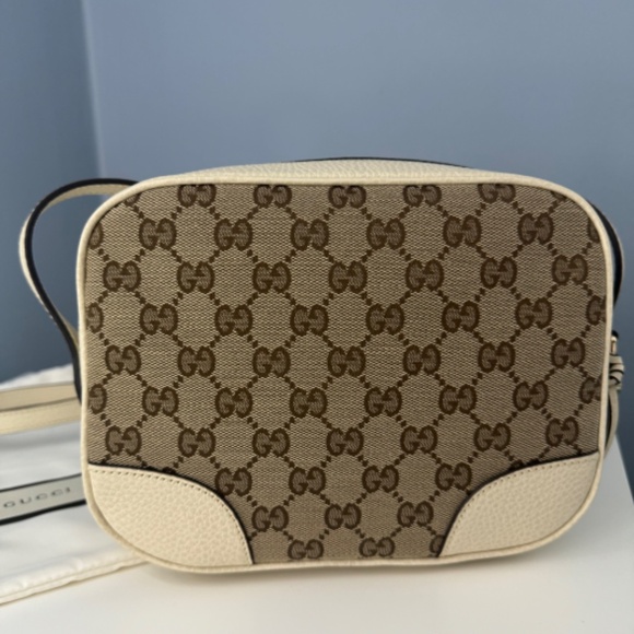 NEW GUCCI GG Canvas Bree Crossbody Bag with Leather trim - Picture 7 of 8